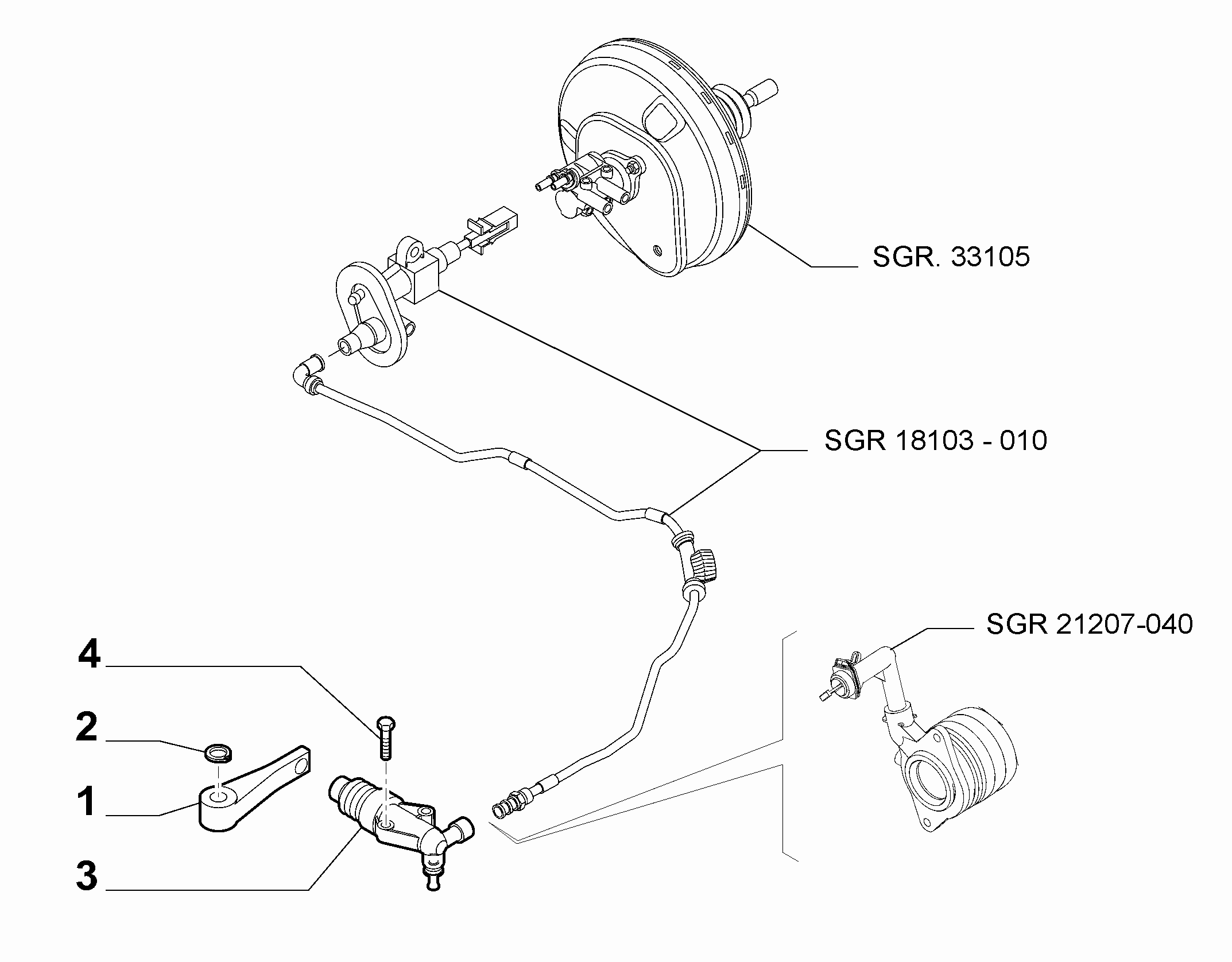 18103-020 CLUTCH LEVER CYLINDER AND HOSE