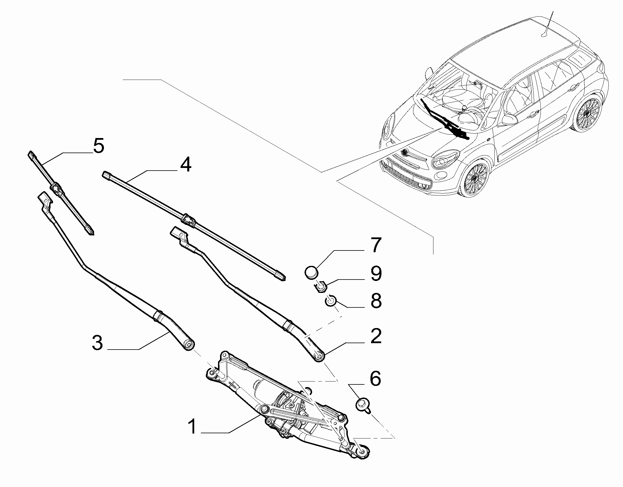 55514-010 WIPERS - ARM, BRUSHES AND MOTOR