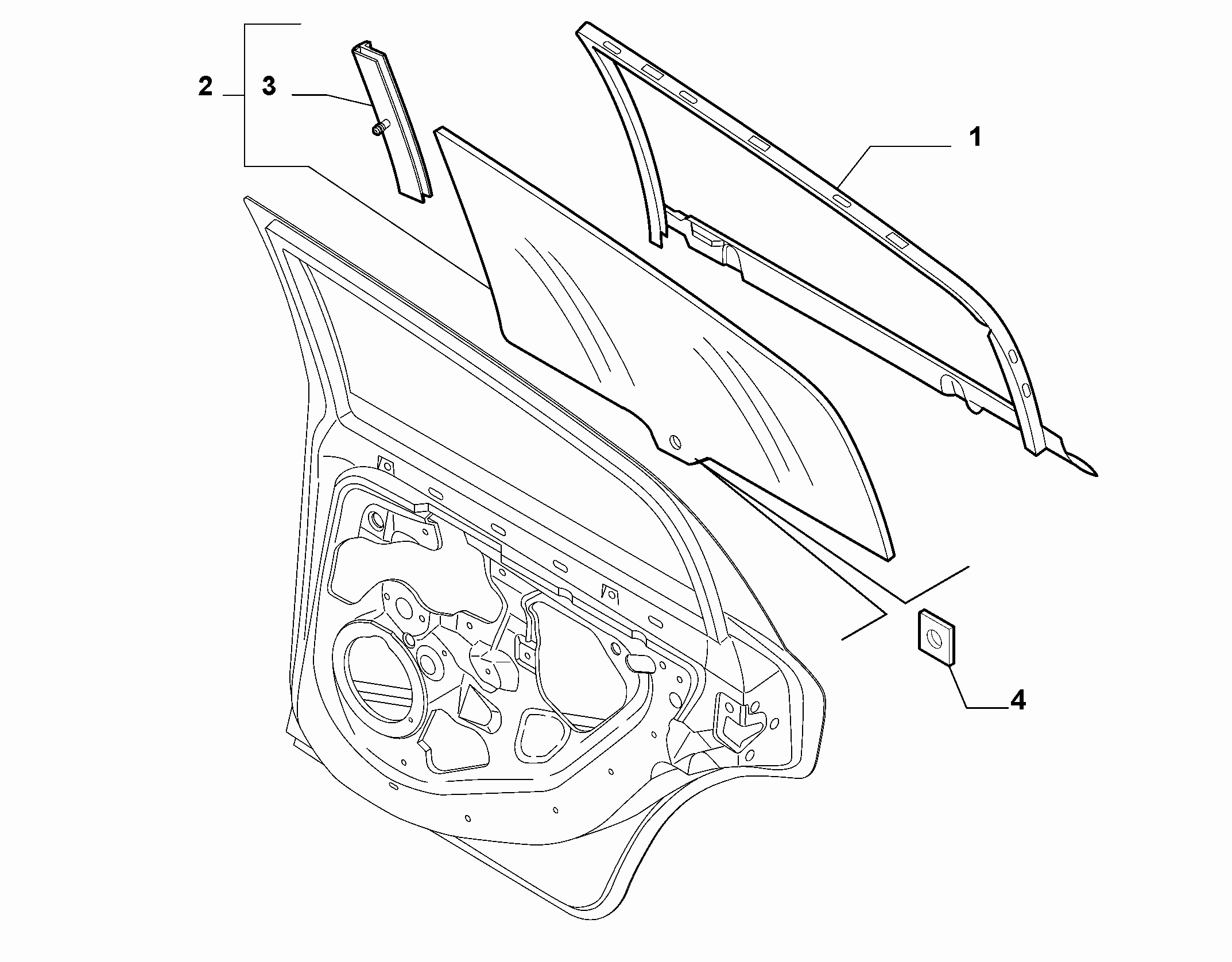 70136-030 REAR WINDOW AND CHANNEL RUNNER