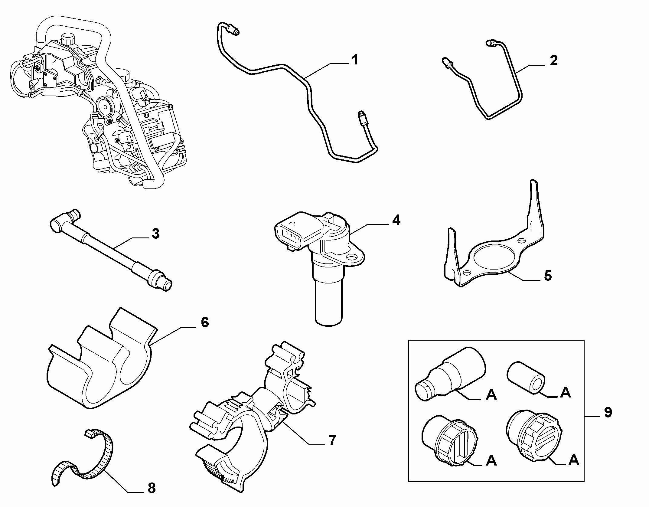 21200-090 GEARBOX CONTROL MODULE, PIPING, BRACKETS AND CLIPS