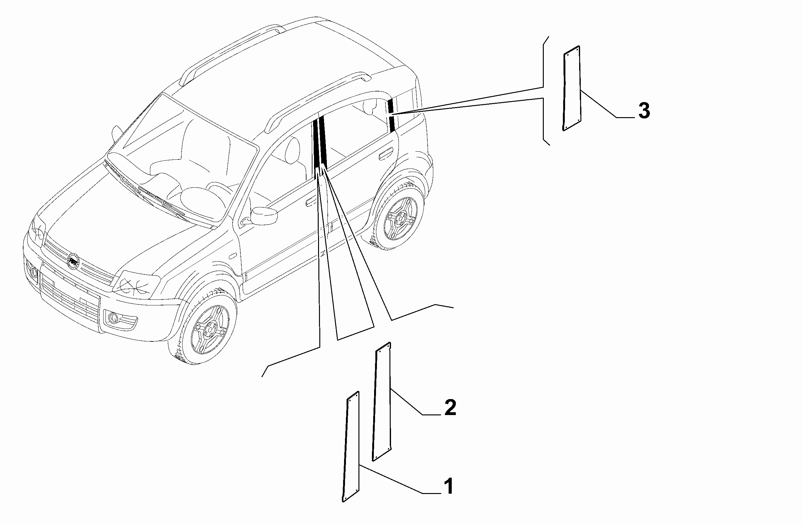 70712-050 OUTER SIDE MOULDINGS, PILLAR AREA