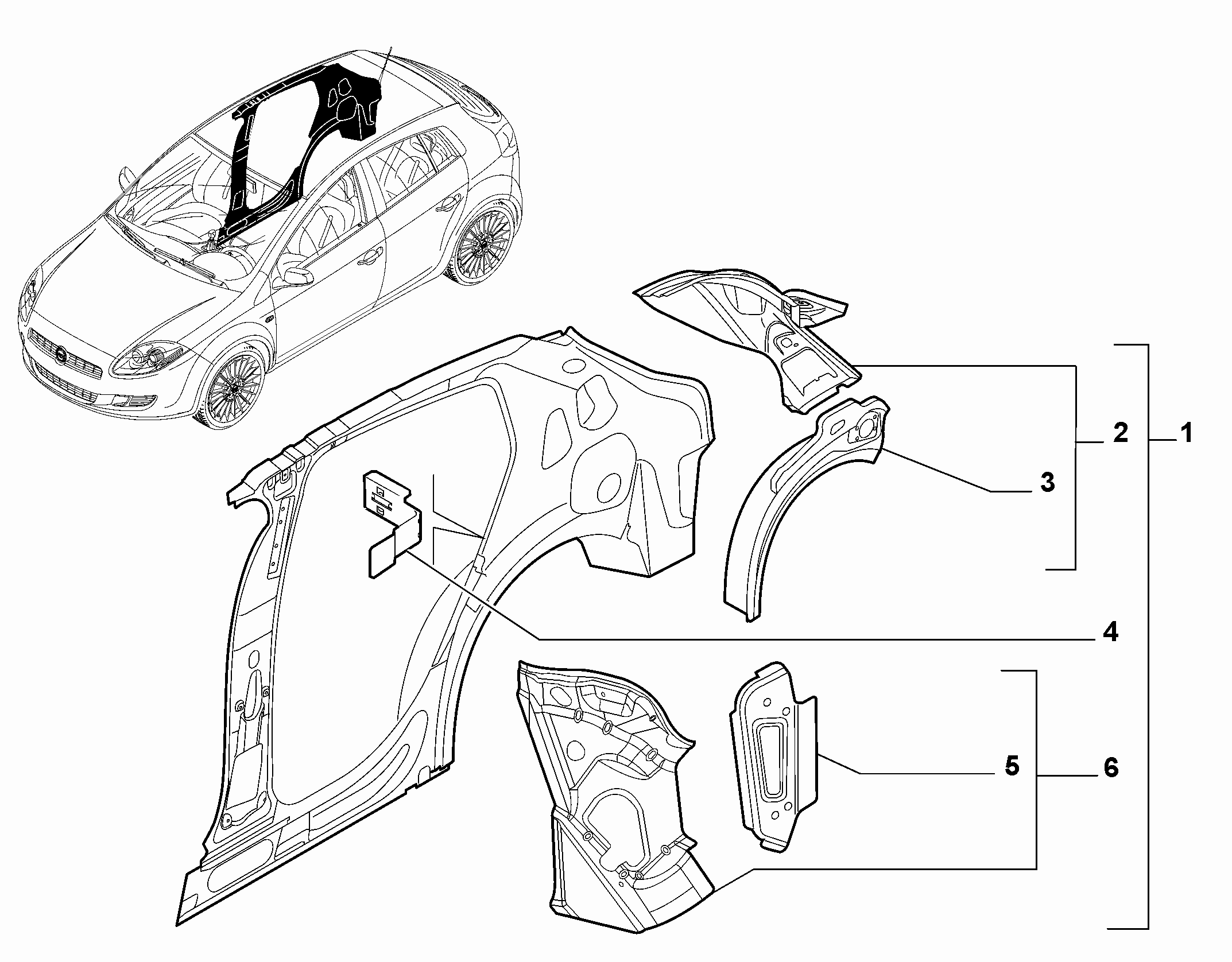 70004-010 REAR SIDE FRAME STRUCTURE