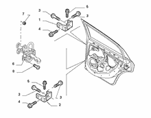 70136-020 REAR DOOR HINGES AND TIE RODS