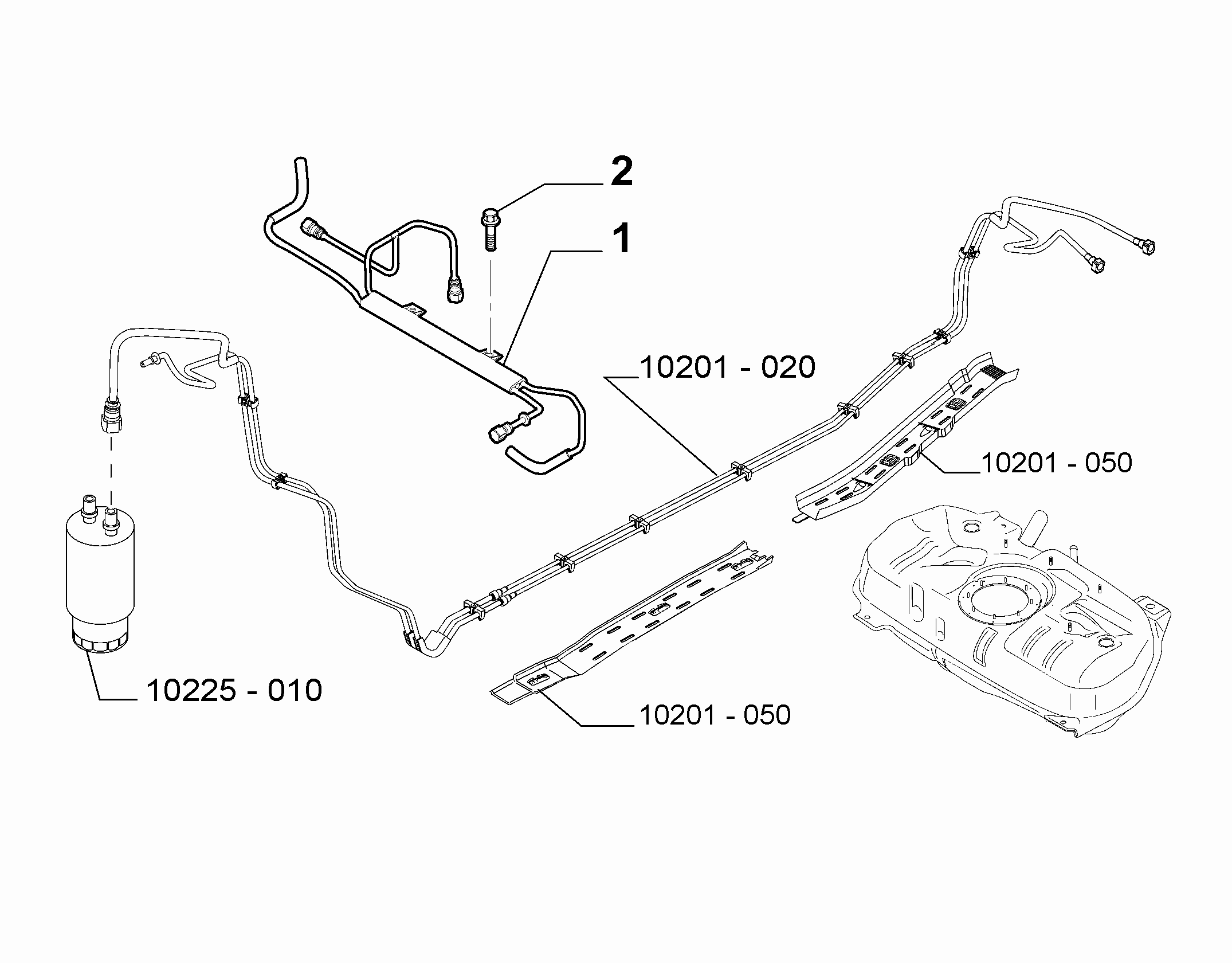 10201-030 ENGINE WELL FUEL PIPES