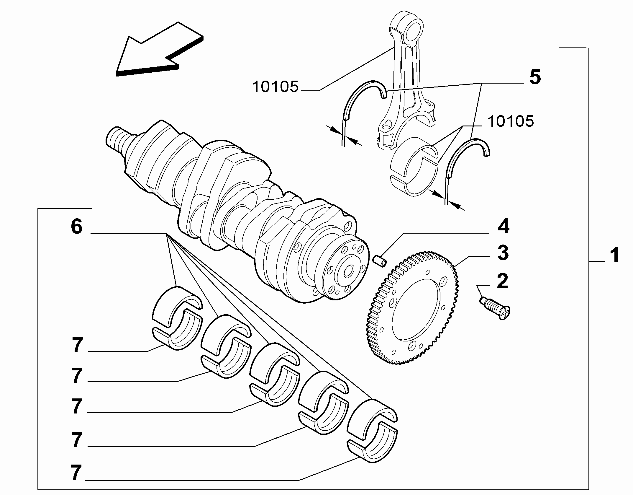 10103-010 ENGINE SHAFT AND HALF BEARING