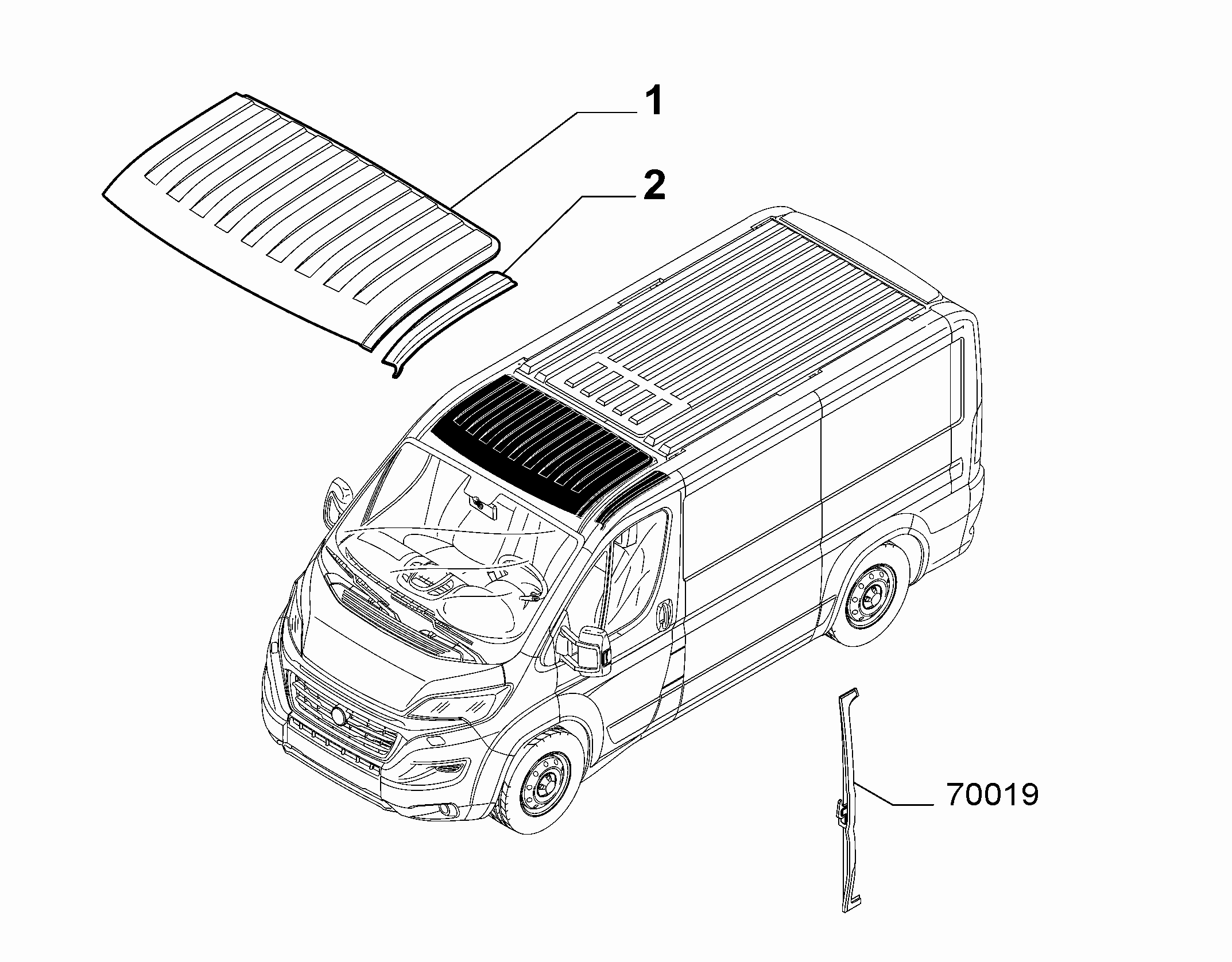 70018-020 ROOF FOR COMMERCIAL VEHICLES