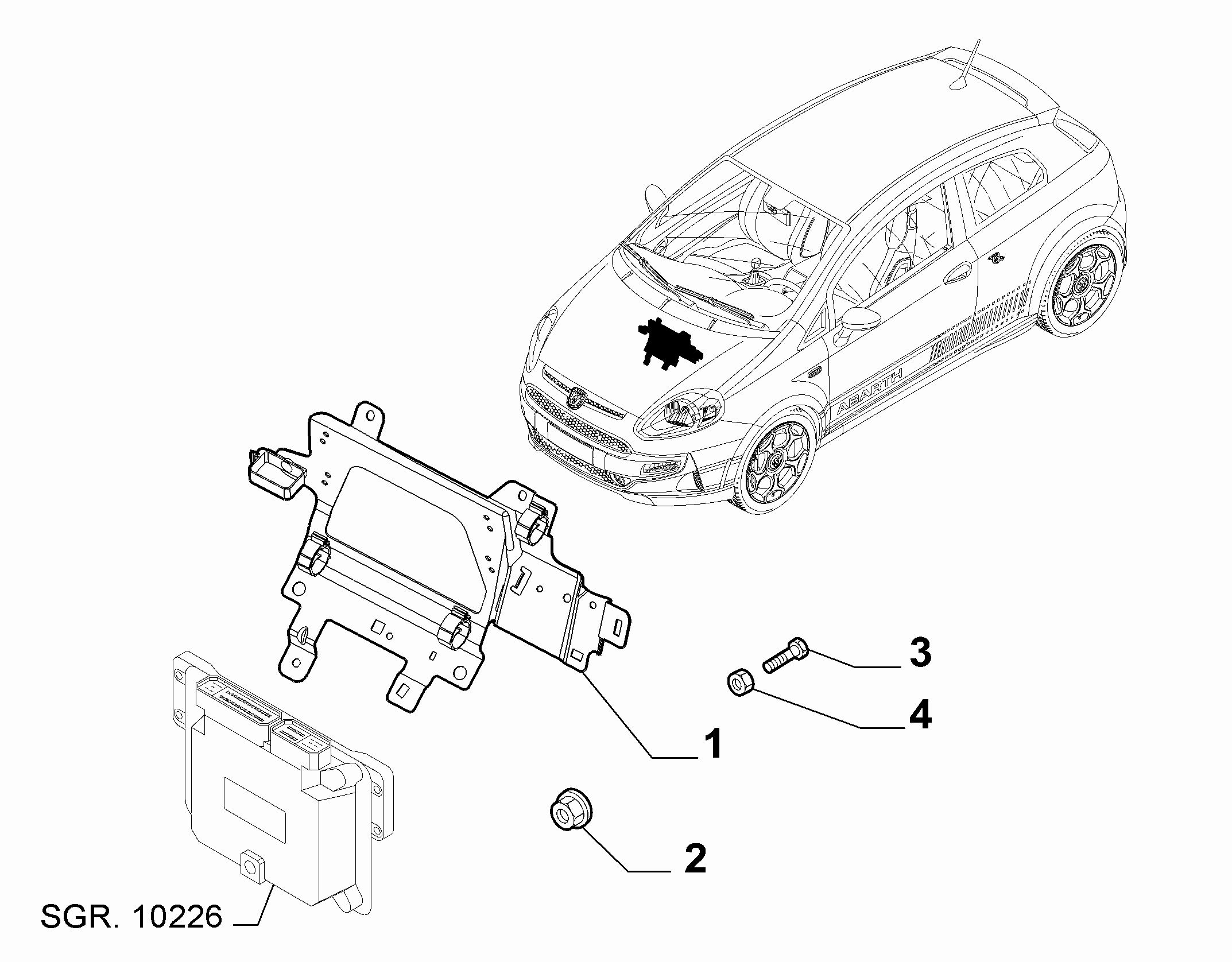 10225-020 INJECTION ECU AND ENGINE HARNESS FASTENERS