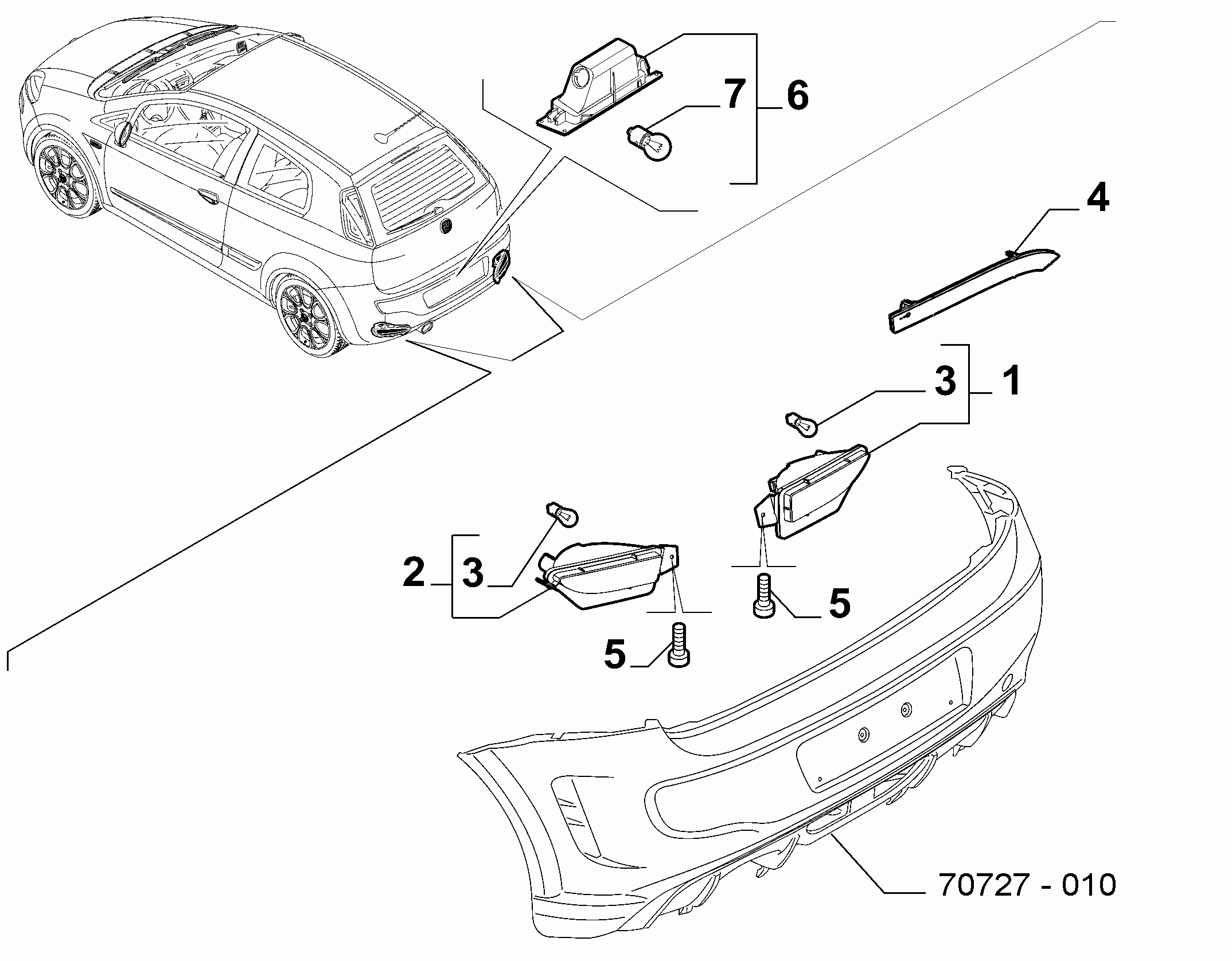 55401-040 REVERSE FOG TAIL LAMP