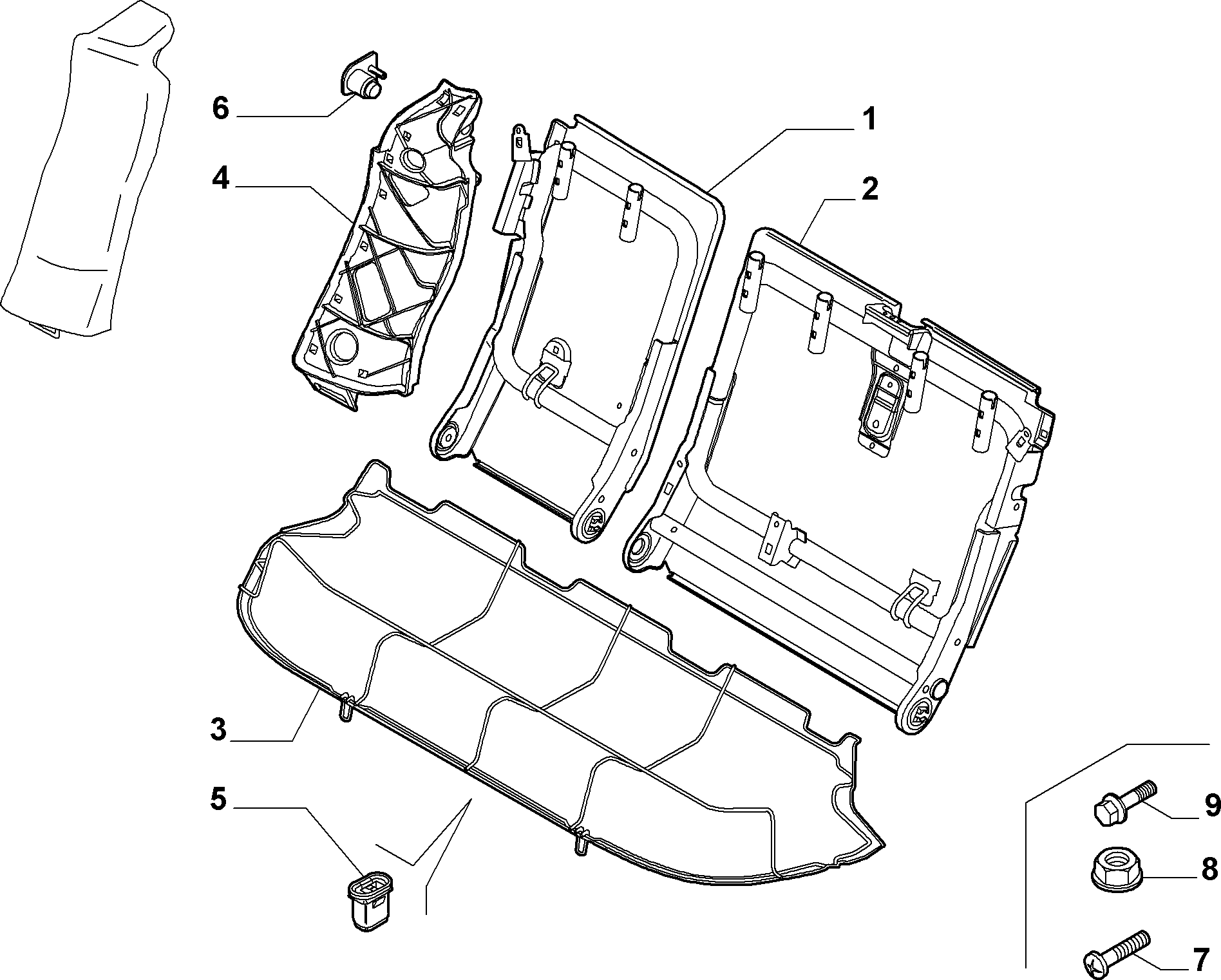 70613/00 REAR SEAT 