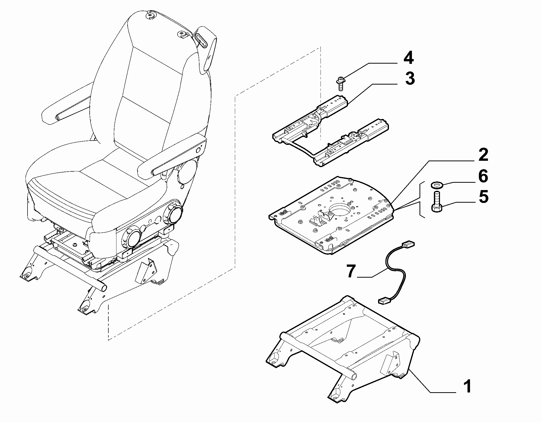 70605-020 DRIVER SIDE FRONT SEAT RAILS