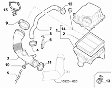 10223-010 ВОЗДУШНЫЙ ФИЛЬТР И ТРУБОПР. 