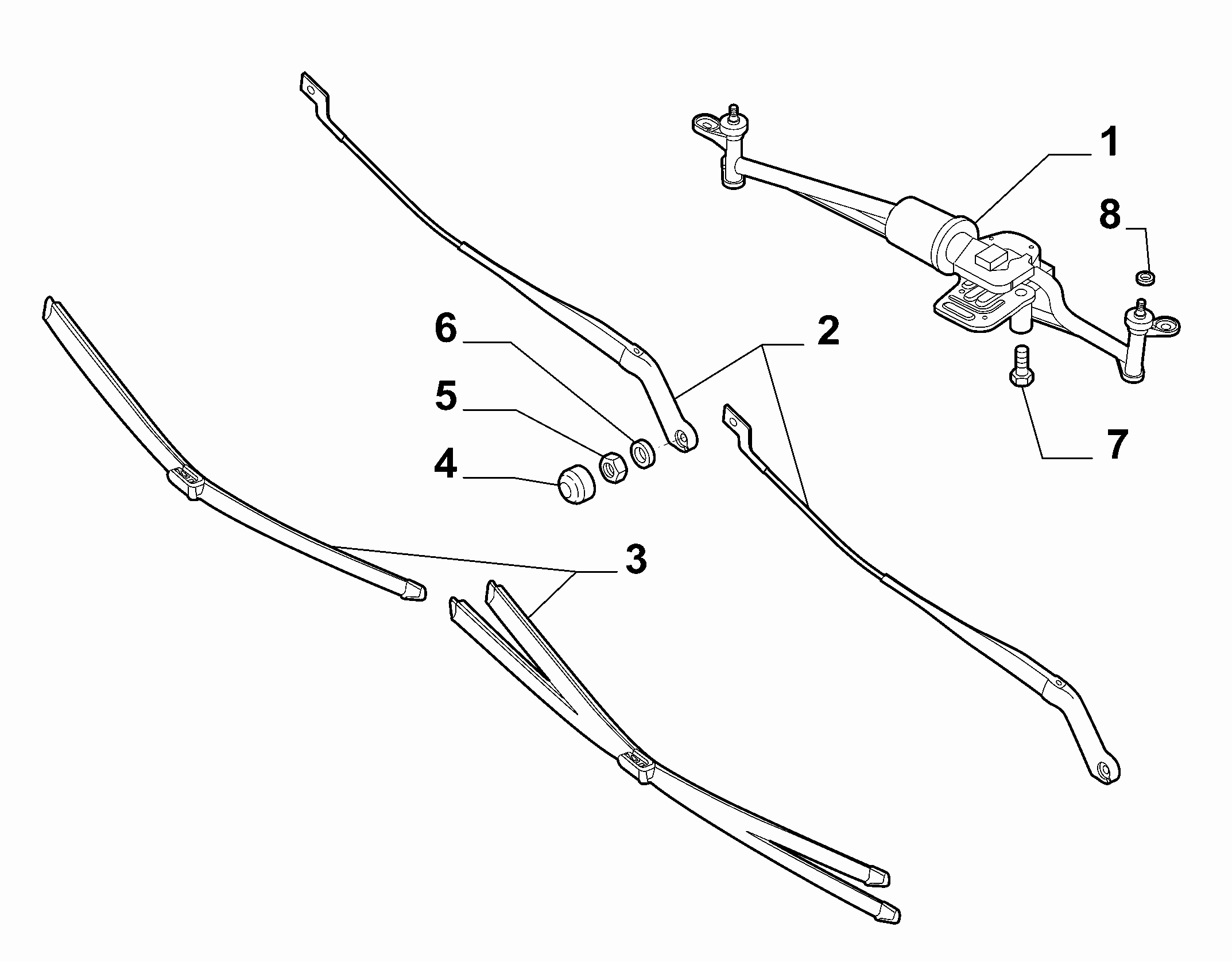 55514-010 WIPERS - ARM, BRUSHES AND MOTOR