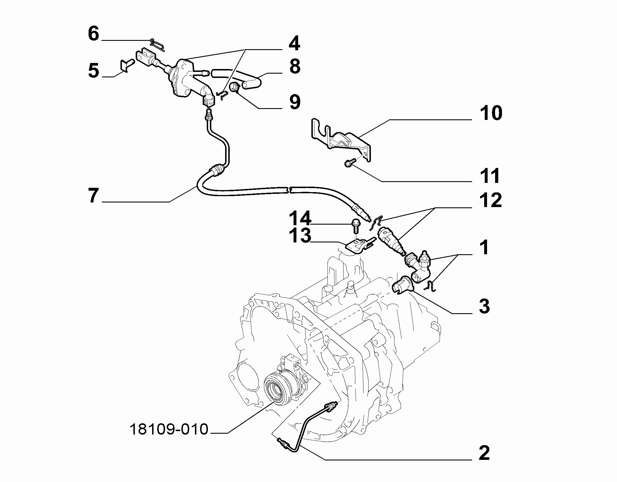 18103-020 CLUTCH LEVER CYLINDER AND HOSE