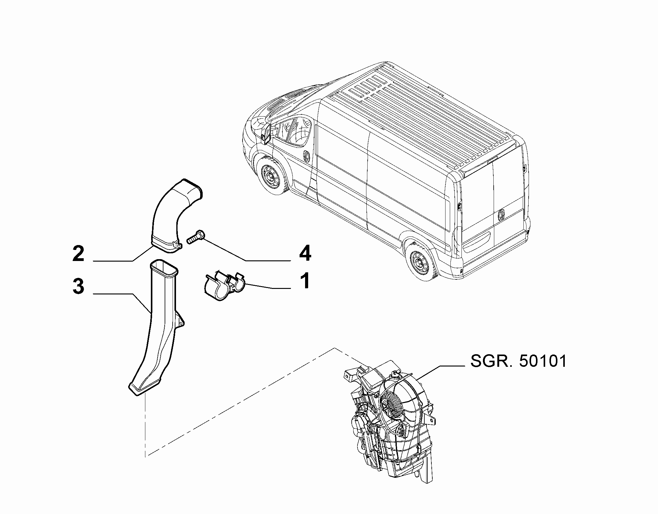 50101-070 REAR AIR DUCT