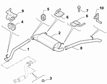 10258-030 REAR AND CENTRAL PIPES
