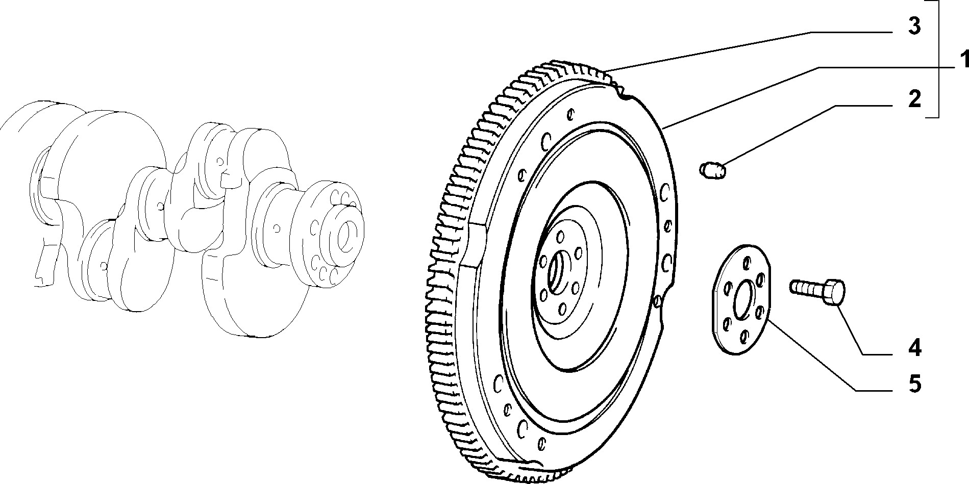 10103/16 ВАЛ И МАХОВИК ДВИГАТЕЛЯ