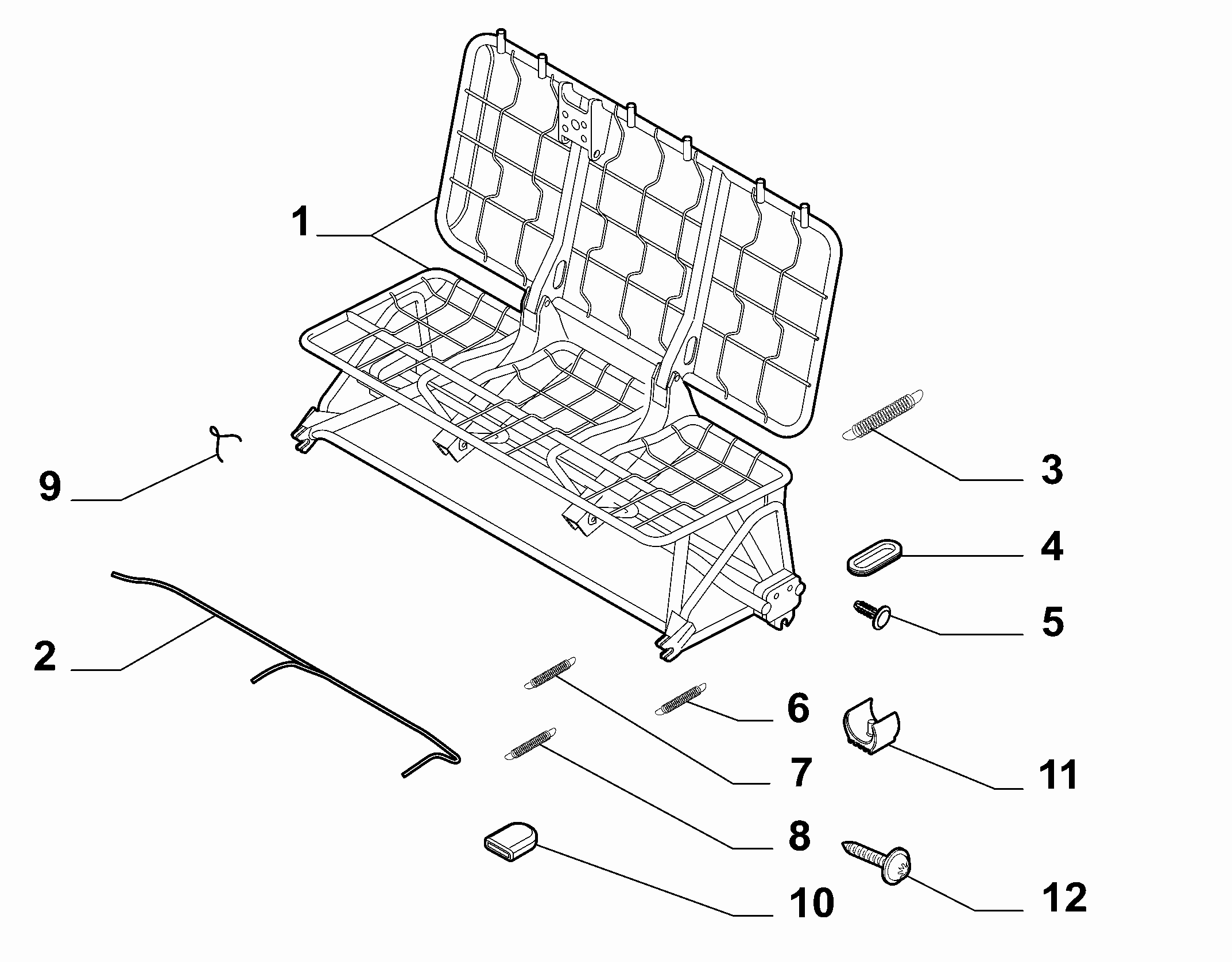 70613-022 SECOND ROW REAR SEAT FRAMES