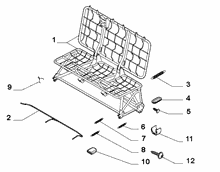 70613-021 FIRST ROW REAR SEAT FRAMES