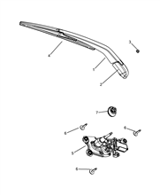 55514-020 REAR WIPERS - ARM, BRUSHES AND MOTOR