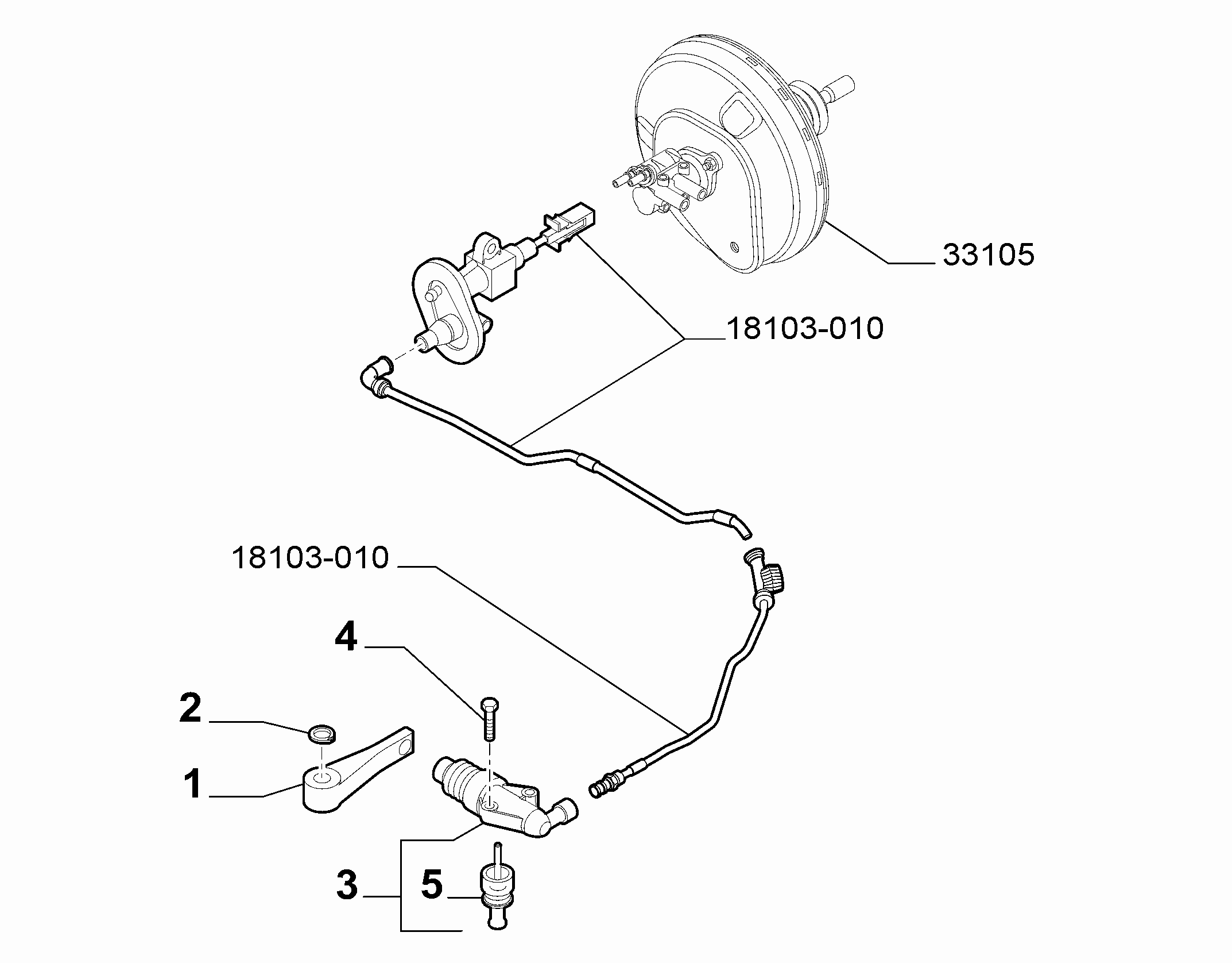 18103-020 CLUTCH LEVER CYLINDER AND HOSE