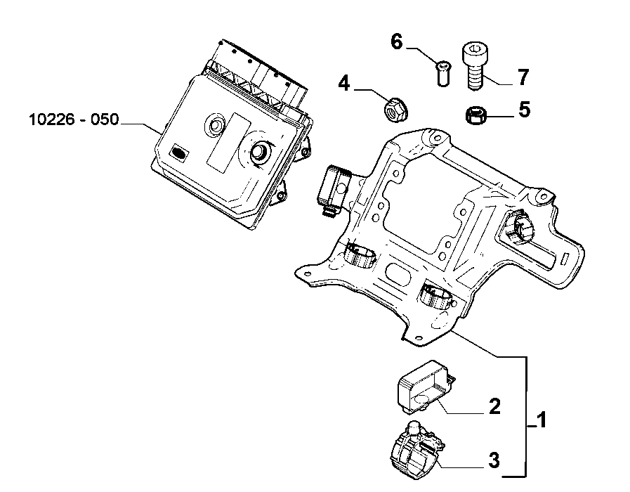 10225-020 INJECTION ECU AND ENGINE HARNESS FASTENERS