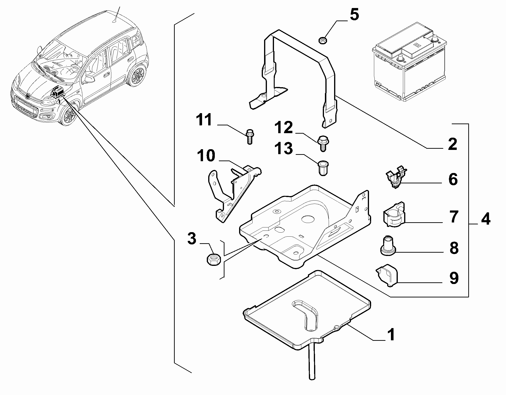55300-030 BATTERY SUPPORT