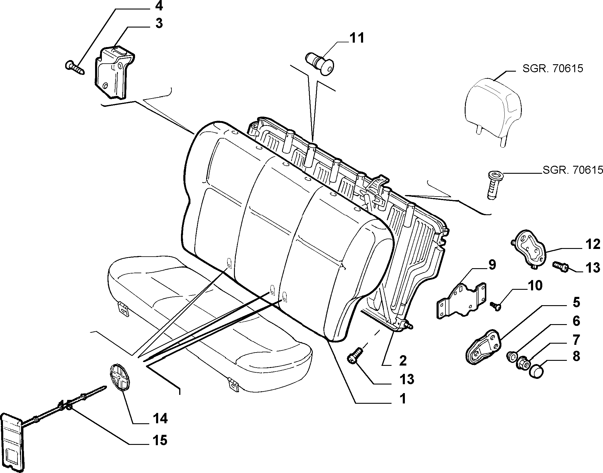 70613/00 REAR SEAT