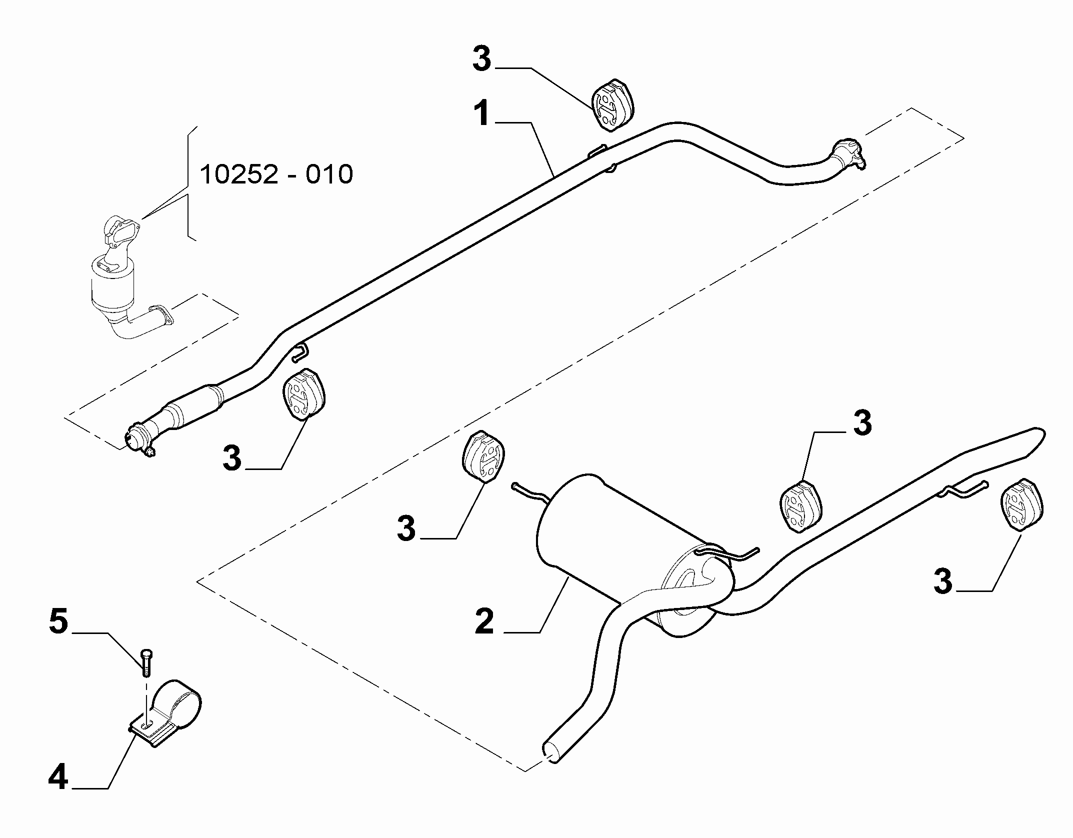 10258-030 REAR AND CENTRAL PIPES