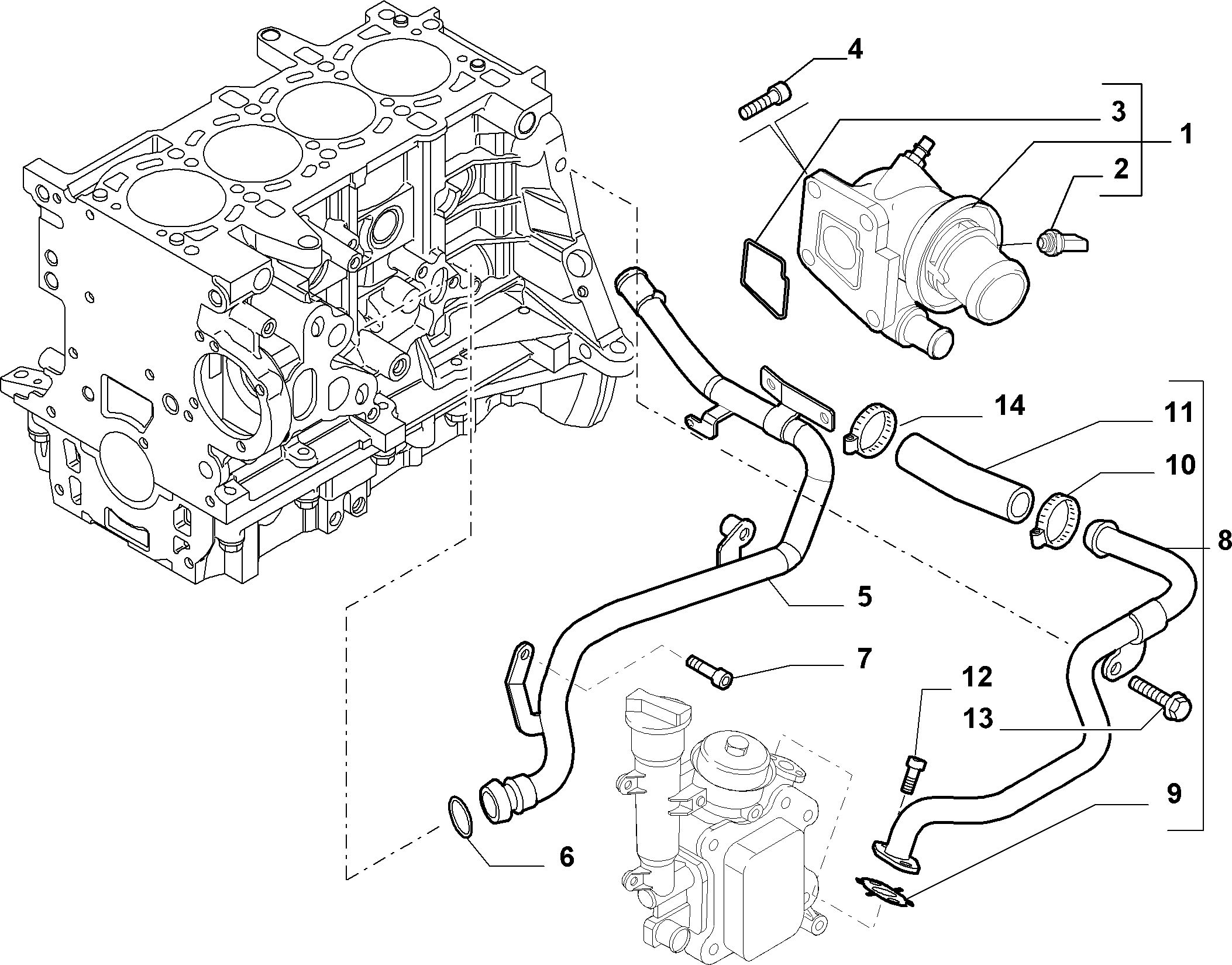 10402/80 WATER PUMP AND PIPE