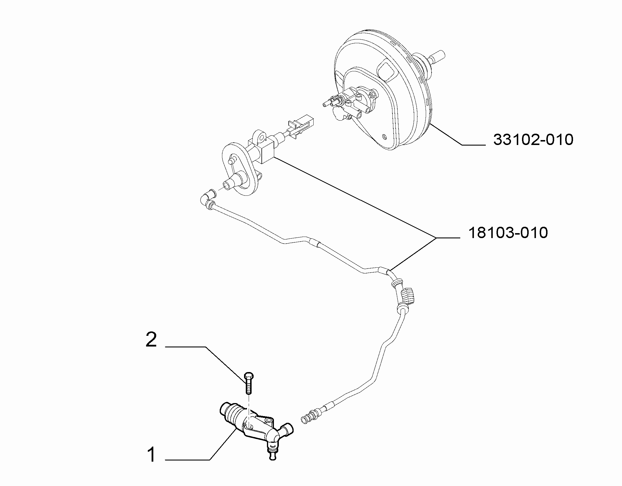 18103-020 CLUTCH LEVER CYLINDER AND HOSE