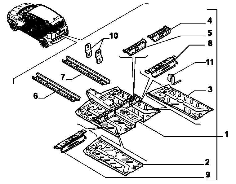 70006-010 CENTRAL FLOOR PANEL