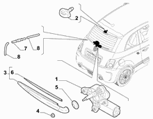 55514-020 REAR WIPERS - ARM, BRUSHES AND MOTOR