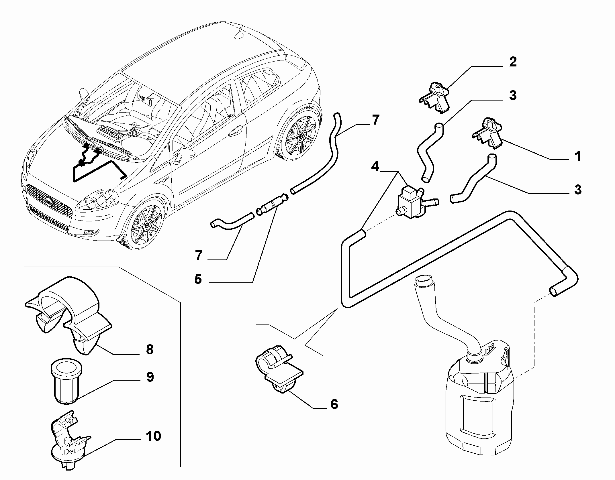 55514-040 FRONT AND REAR WIPER TUBING