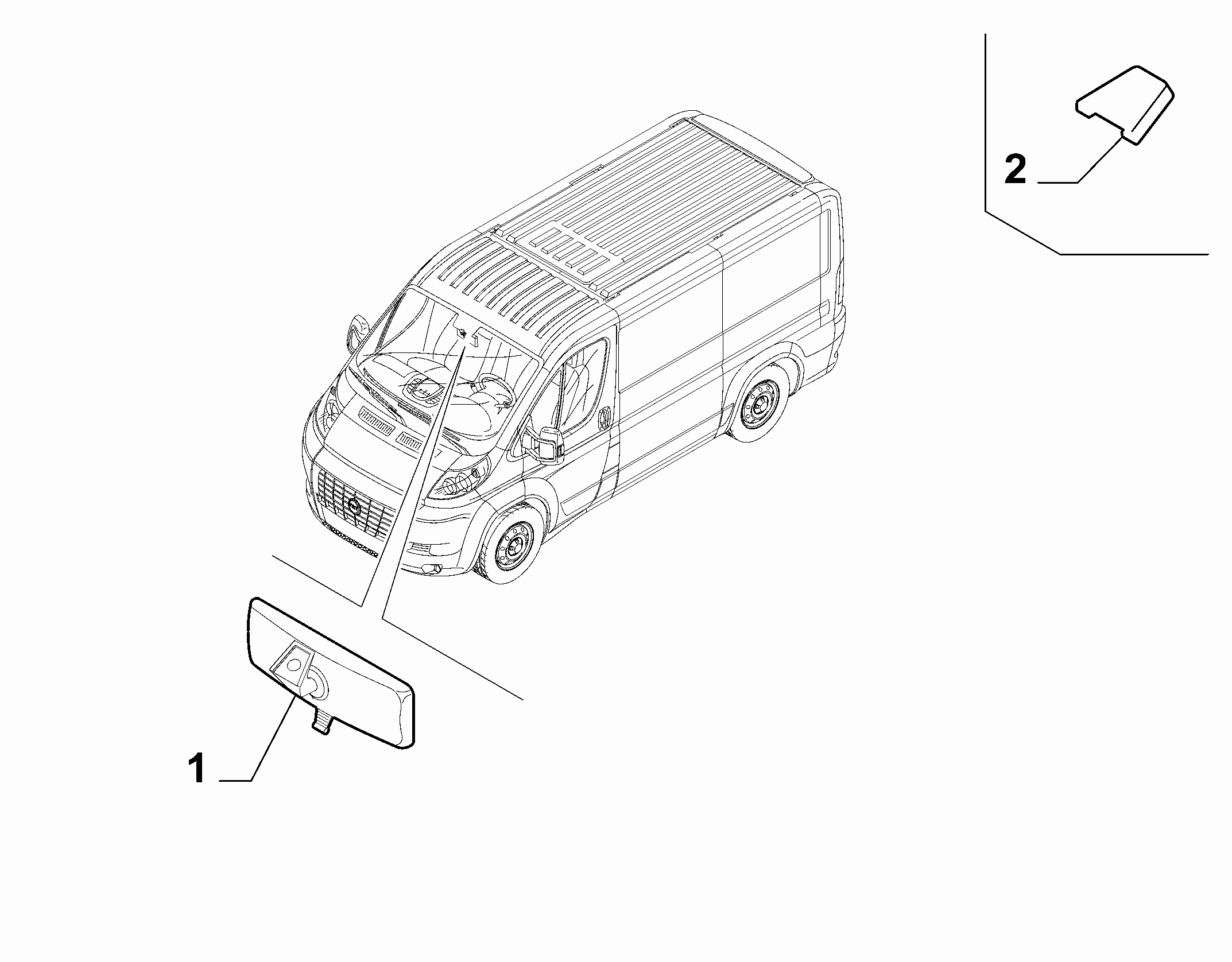 70740-010 REAR VIEW MIRROR