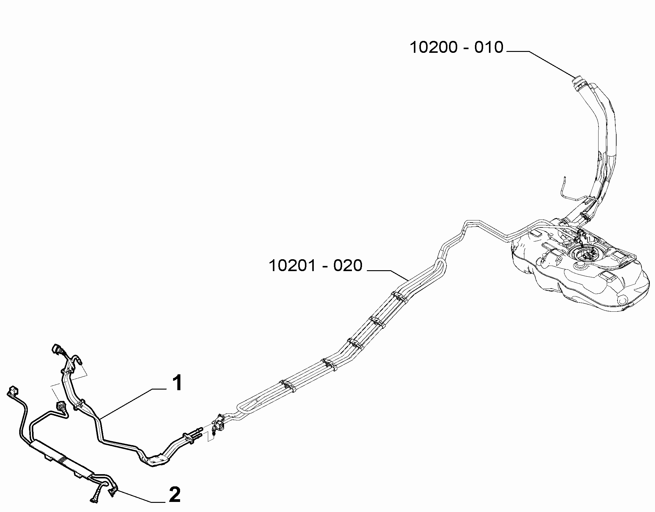 10201-030 ENGINE WELL FUEL PIPES