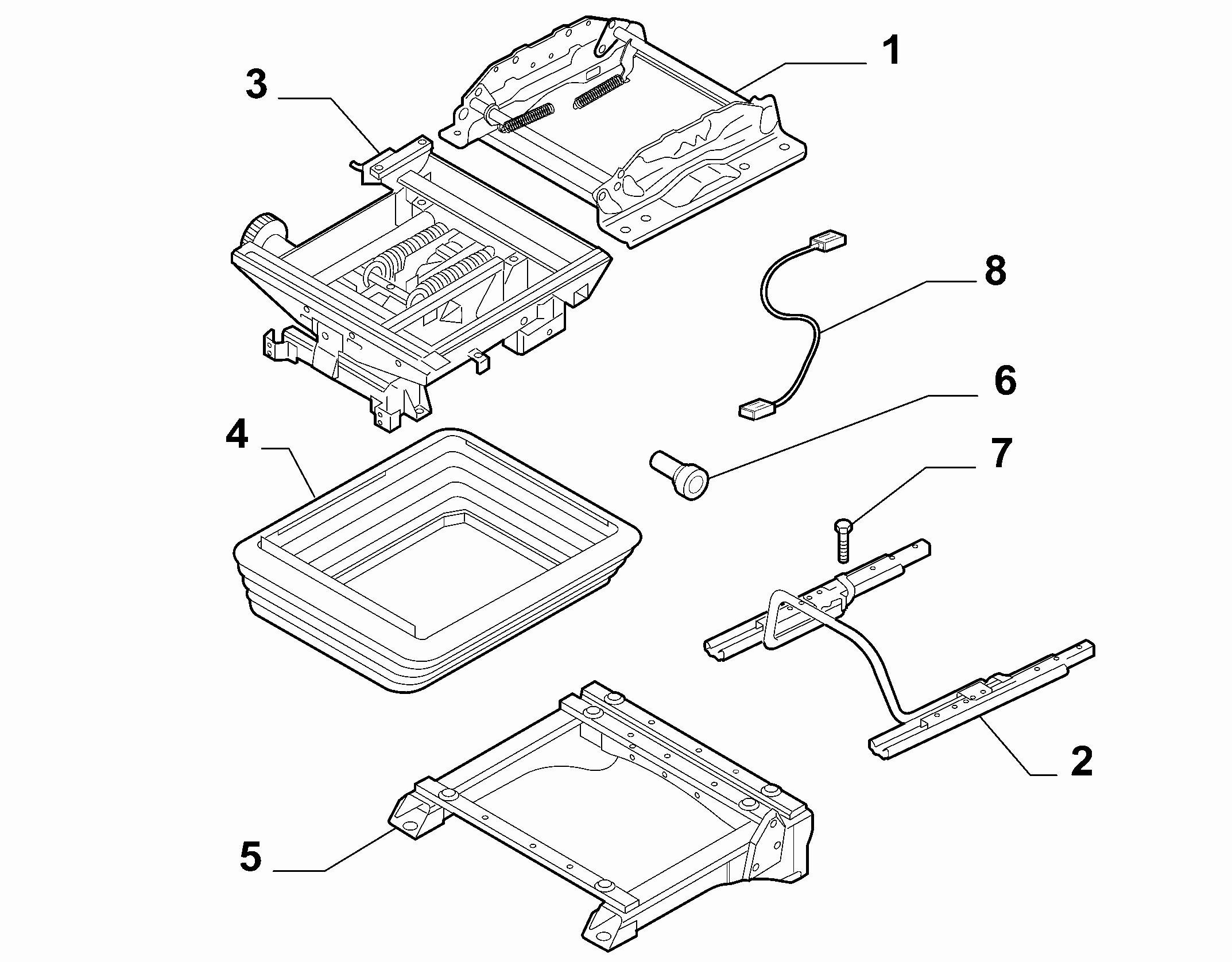 70605-020 DRIVER SIDE FRONT SEAT RAILS