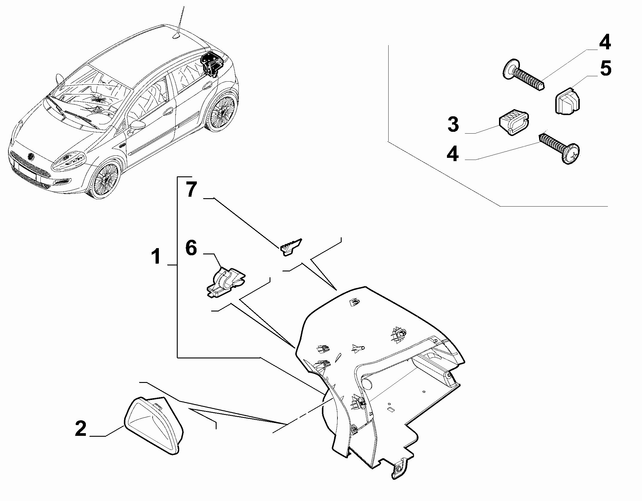 70523-040 INNER REAR PILLAR AND QUARTER GLASS TRIMS