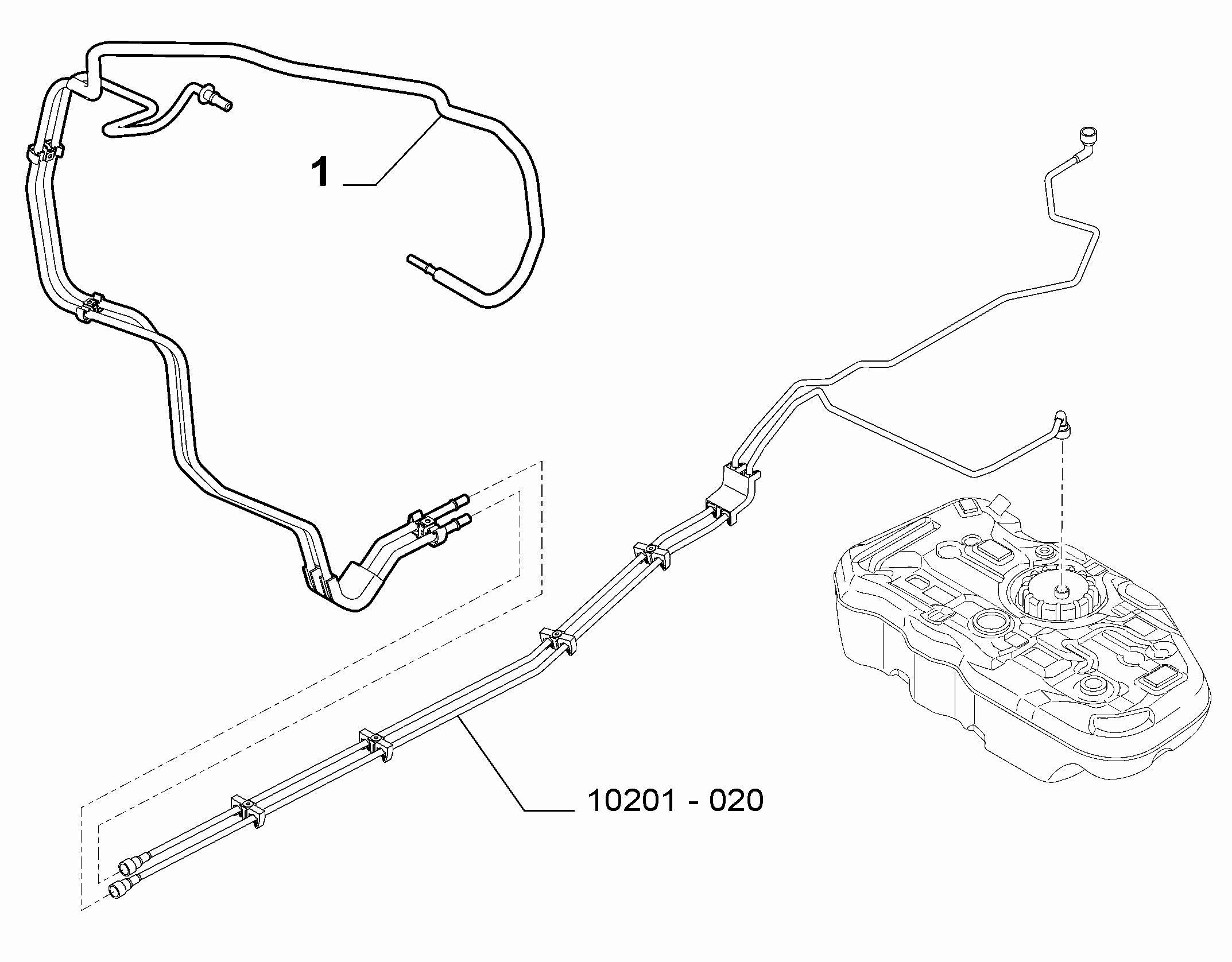 10201-030 ENGINE WELL FUEL PIPES
