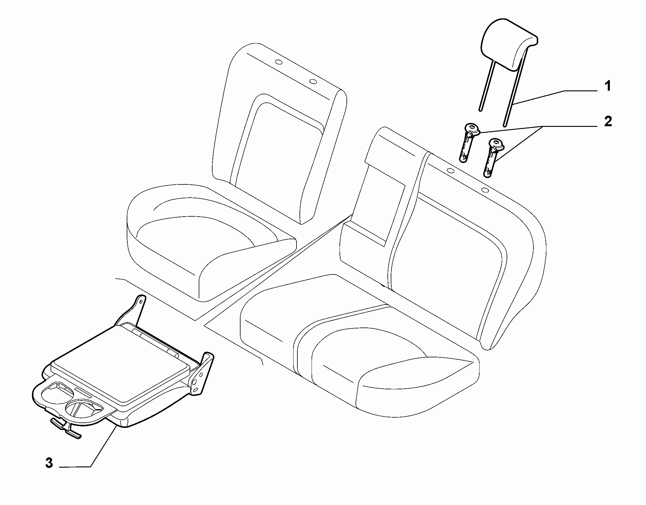 70615-020 REAR SEAT HEAD REST