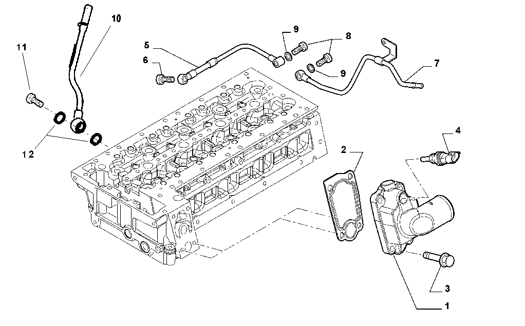 10402-020 THERMOSTAT AND WATER PIPES