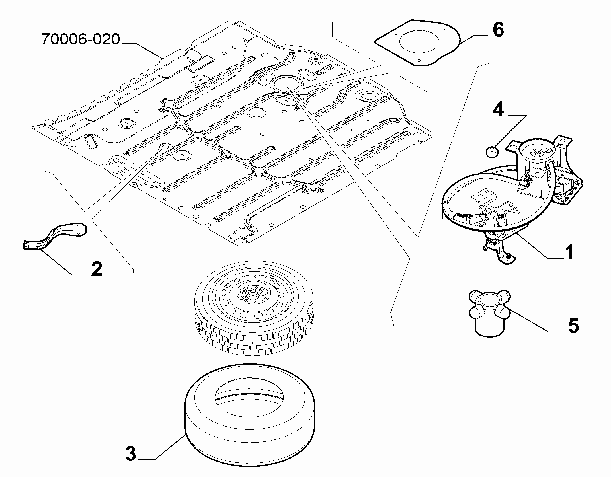 70528-010 SPARE TYRE LIFTER