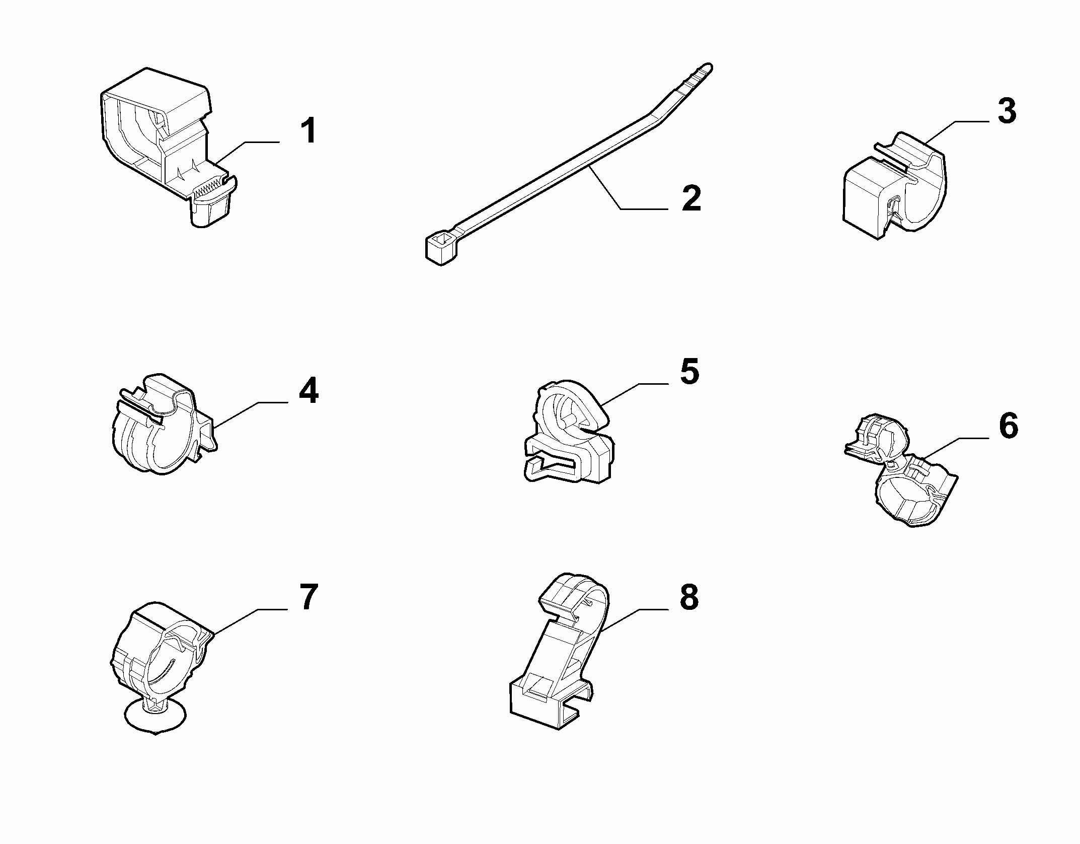 55527-030 PASSENGER COMPARTMENT AND REAR CABLE SET FASTENERS