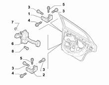 70136-020 REAR DOOR HINGES AND TIE RODS