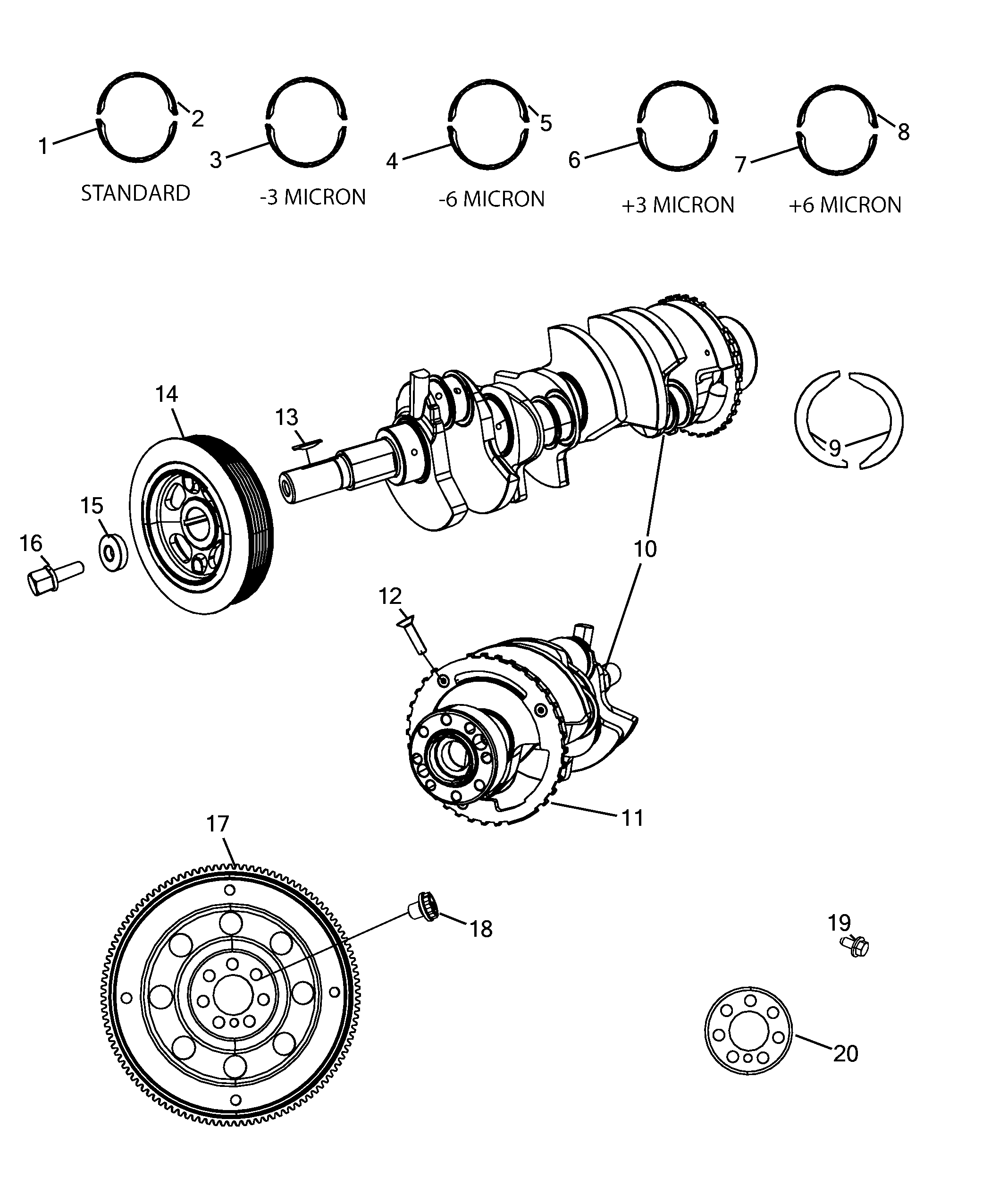 10103-010 ENGINE SHAFT AND HALF BEARING