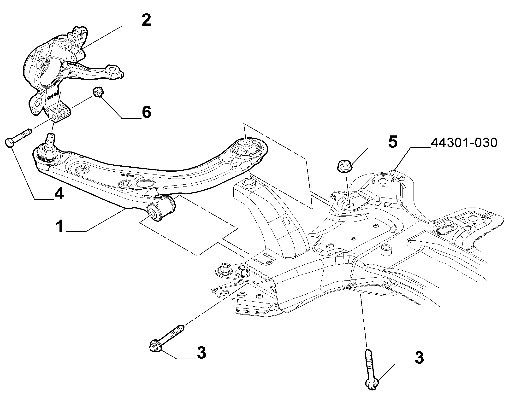 44301-010 SWING ARMS AND MOUNTINGS