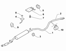 10258-030 REAR AND CENTRAL PIPES