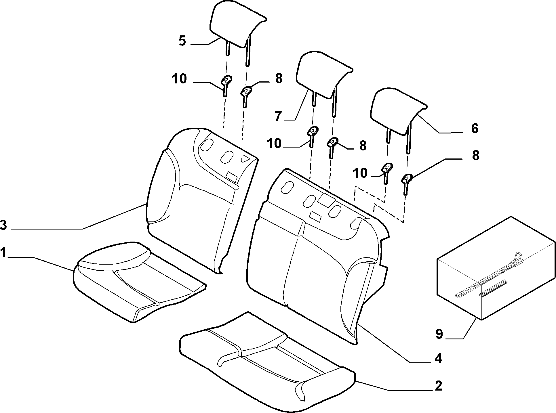 70615/22 REAR SEAT LINING