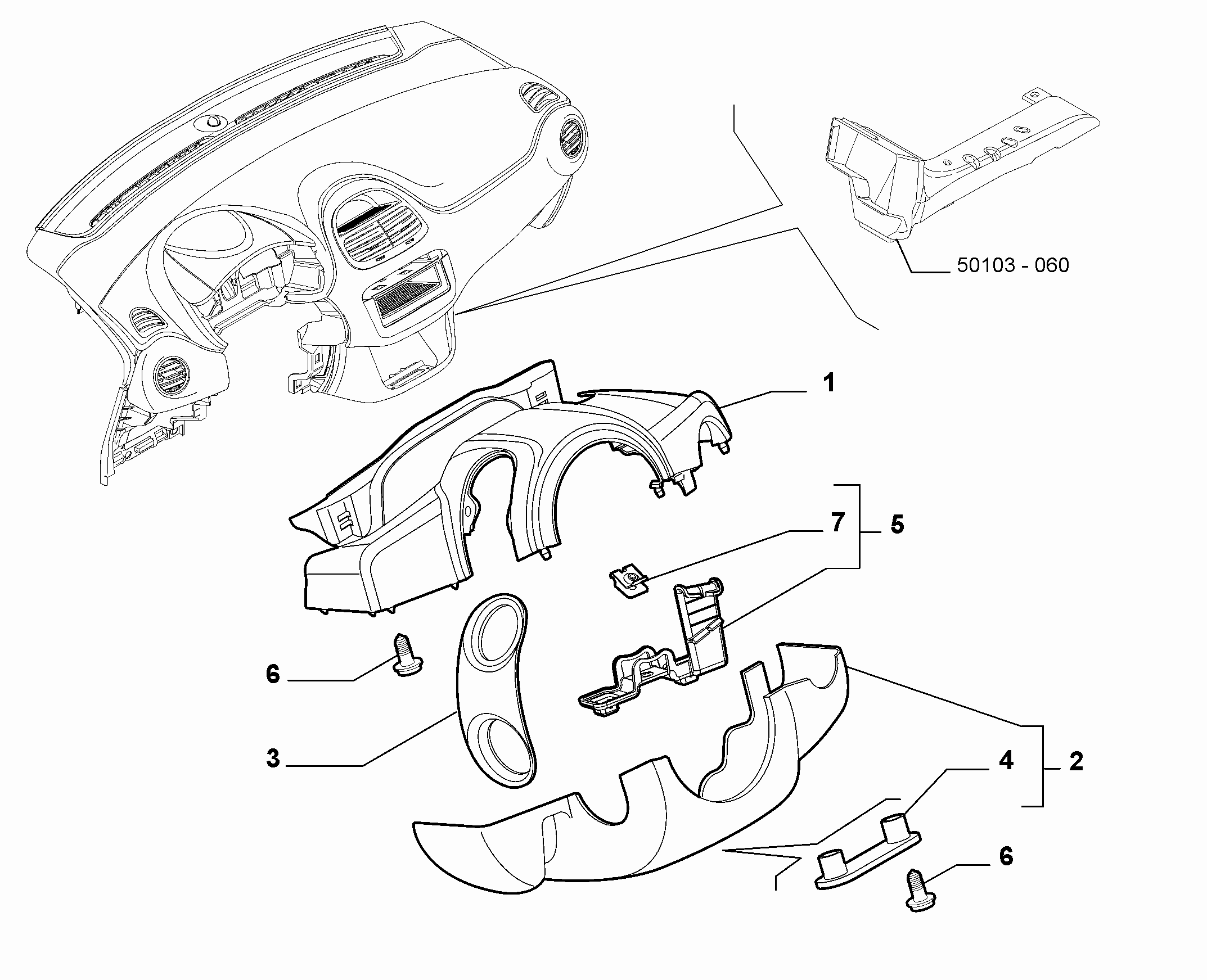 70502-060 STEERING COLUMN GUARDS