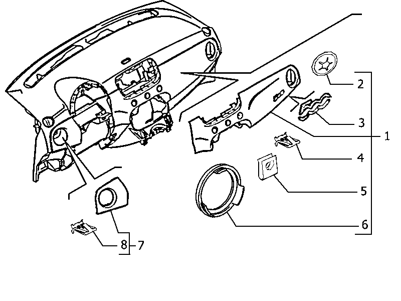 70502-020 DASHBOARD INSTRUMENT HOLDER DIALS