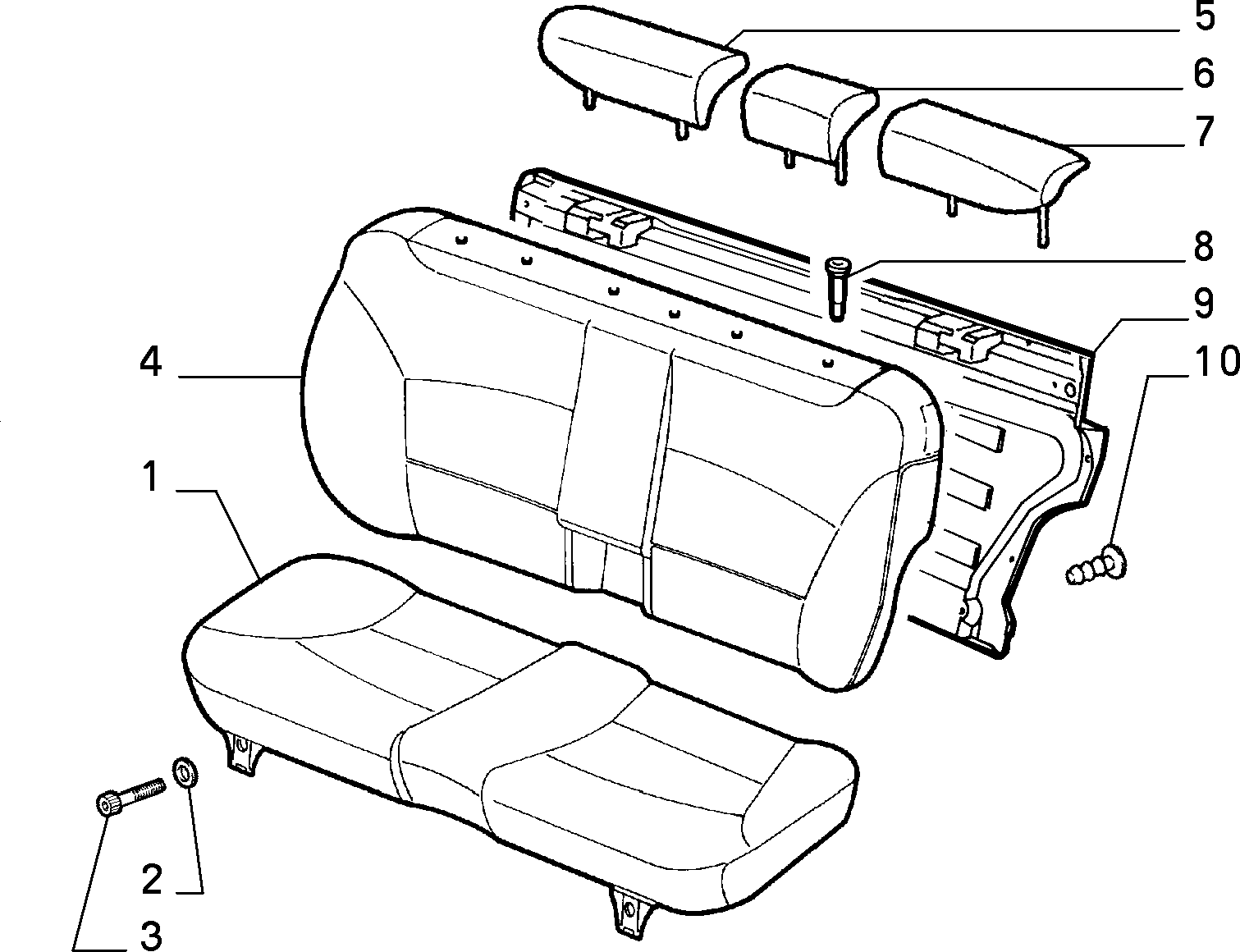 70613/00 REAR SEAT 